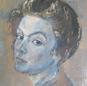 "Frauenportrait", Josef Walser, 20. Jahrhundert, Öl auf Holztafel. 